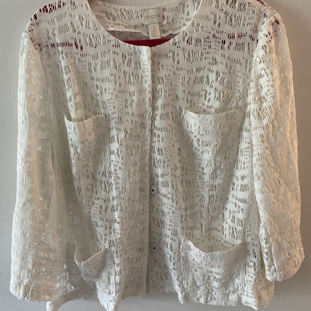Go anywhere White lace cotton  jacket❤️ SIZE 3